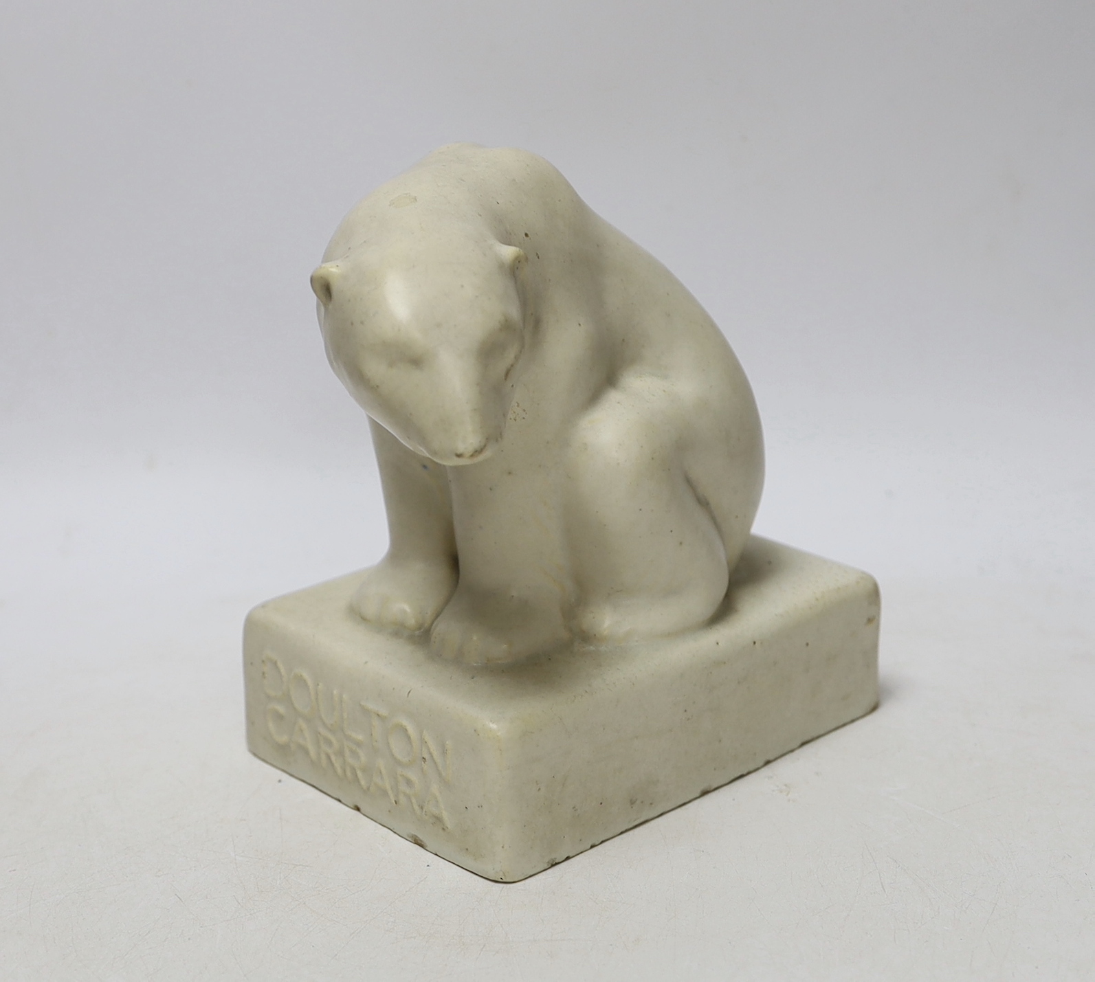 An early 20th century Doulton Carrara advertising polar bear, 16cm high